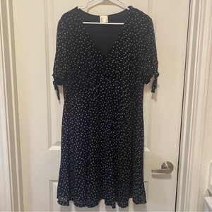 Siren Lily navy and White Midi Dress